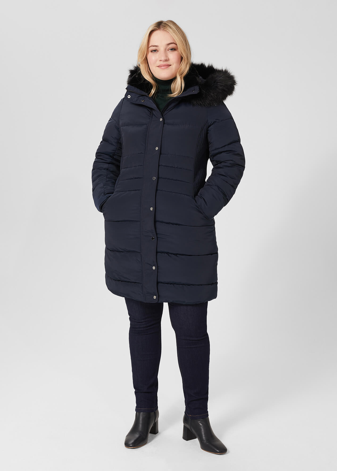 womens bubble jacket with fur hood